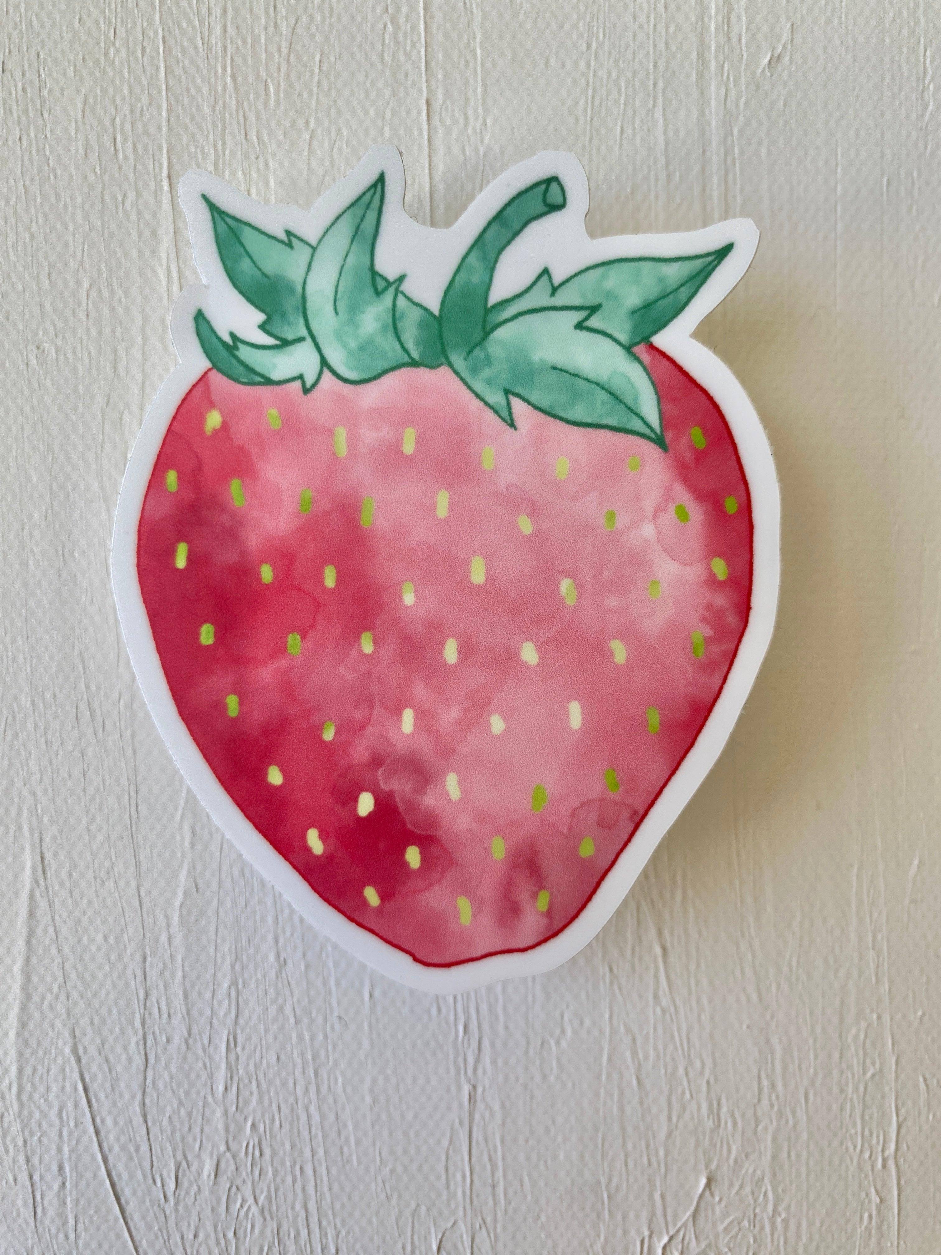 Watercolor Strawberry | Sticker - Sunday Golden