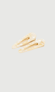 Teardrop Hair Clip Set | Gold Shell