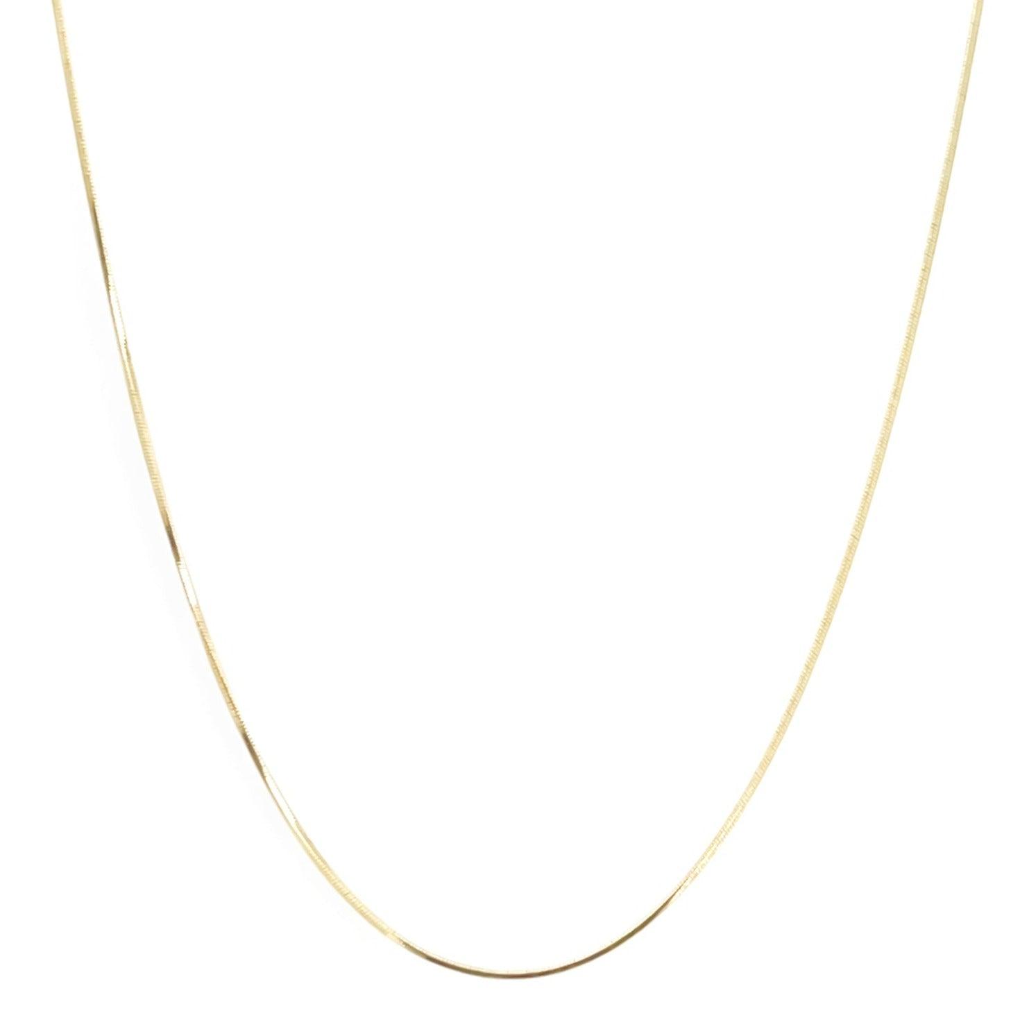 1mm herringbone chain necklace. 16k gold filled. 18" with 2" extender chain