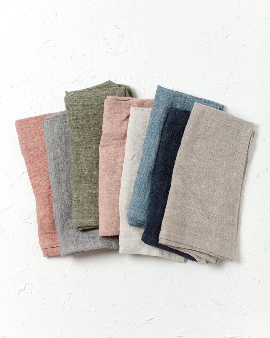 Stone Washed Linen Hemmed Dinner Napkins - Sunday Golden