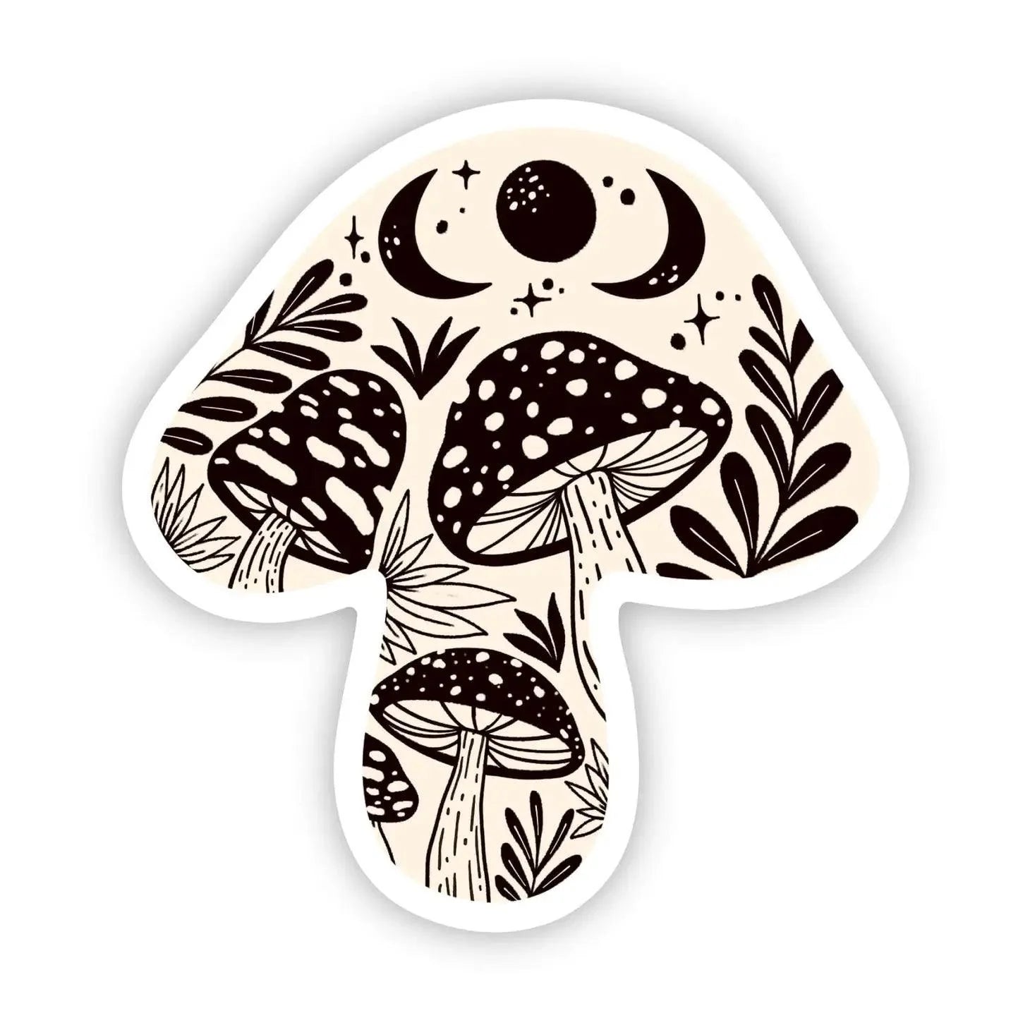 Fancy Mushroom Sticker. Waterproof vinal sticker.