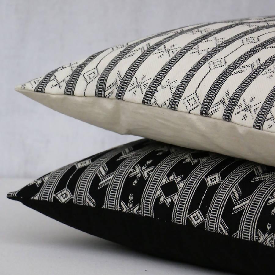 Black & White Aztec Print Pillow Cover - Sunday Golden