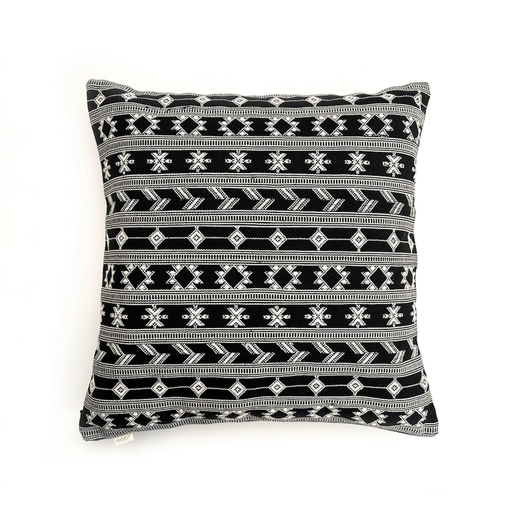 Black & White Aztec Print Pillow Cover - Sunday Golden