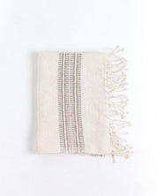 Aden Cotton Hand Towel. Measures 21 x 27 inches. Machine wash and dry.  hand-woven in Ethiopia. 6 color ways. natural with stone.