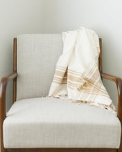 Cabin Hatch | Cotton Throw Blanket - Sunday Golden