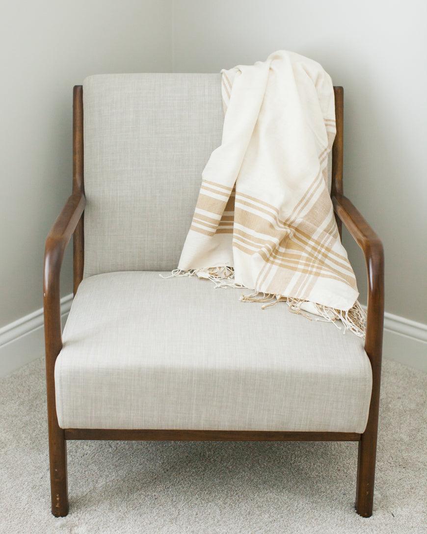 Cabin Hatch | Cotton Throw Blanket - Sunday Golden