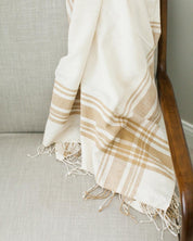 Cabin Hatch | Cotton Throw Blanket - Sunday Golden