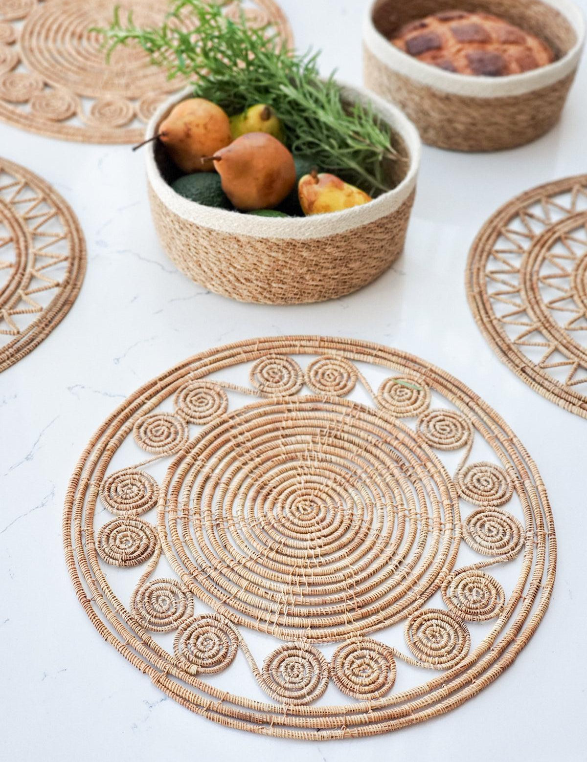 Bayu Woven Palm Fiber Placemat | Natural (Set of 2) - Sunday Golden