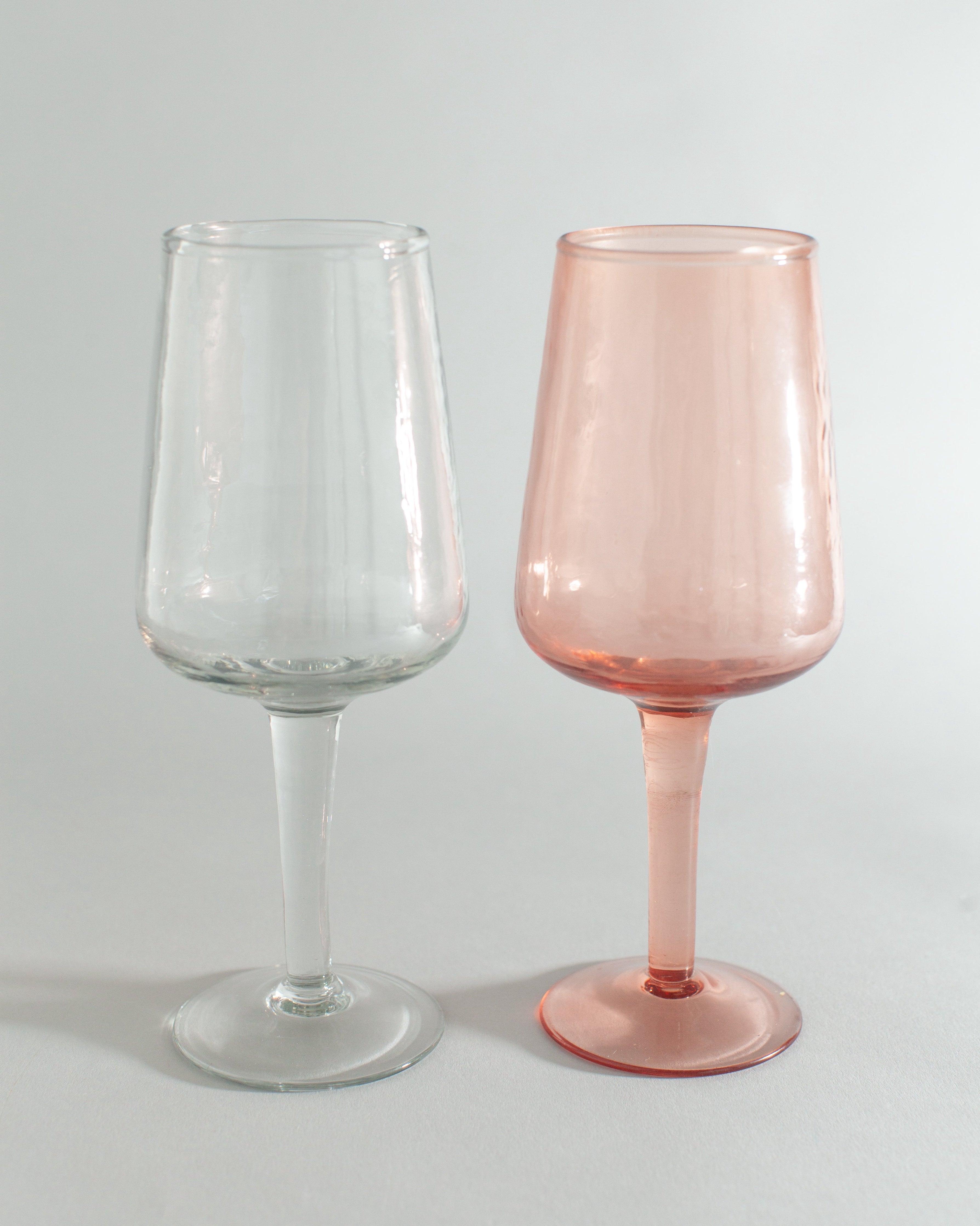 Pair of Hammered Wine Glasses | Handblown in India - Sunday Golden