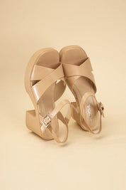 Tara Crisscross Sandal with Heel - Sunday Golden