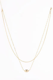 2 Layers Oval Pendant Necklace - Sunday Golden