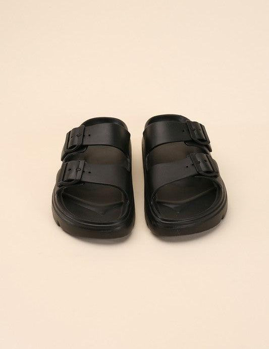 Cairo Buckle Strap Slides - Sunday Golden