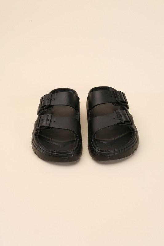 Cairo Buckle Strap Slides - Sunday Golden