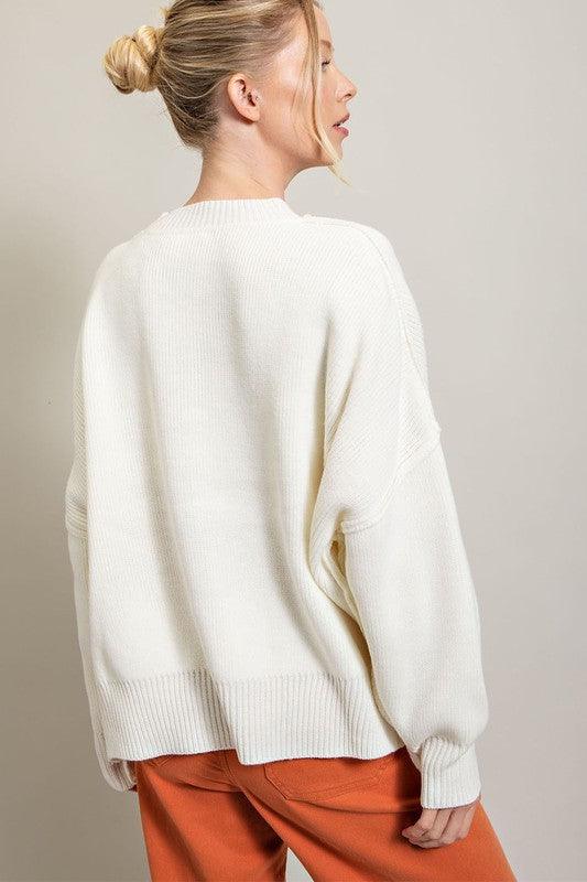 Oversized Homebody Long Sleeve Ribbed Sweater - Sunday Golden