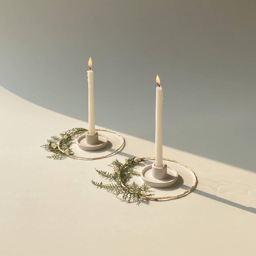 Whirl Ceramic Candle Holder - Sunday Golden