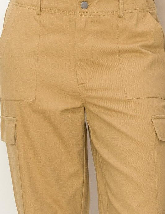 Weekend and Chill High Waist Cargo Pants - Sunday Golden