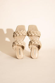 Buggy Braided Strap Mule Heels - Sunday Golden