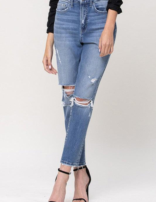 Super High Rise Stretch Mom Jeans - Sunday Golden