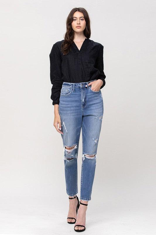 Super High Rise Stretch Mom Jeans - Sunday Golden