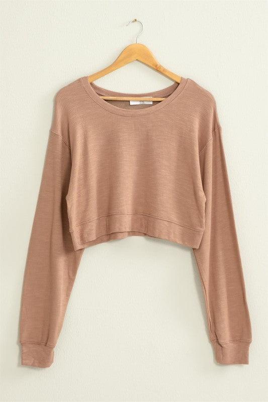 Soul Mate Drop Shoulder Cropped Sweatshirt - Sunday Golden