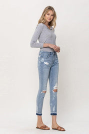 Mid Rise Crop Skinny Denim - Sunday Golden