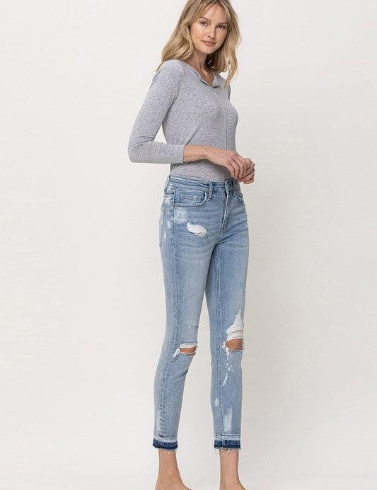 Mid Rise Crop Skinny Denim - Sunday Golden