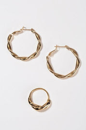 Big Wave Ring and Earring Set - Sunday Golden