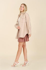 Lexington Light Beige Shacket with Pockets - Sunday Golden