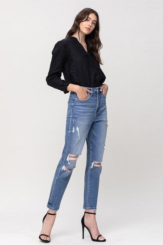 Super High Rise Stretch Mom Jeans - Sunday Golden