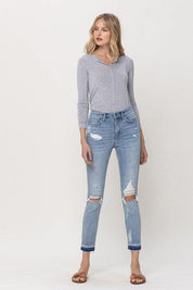 Mid Rise Crop Skinny Denim - Sunday Golden