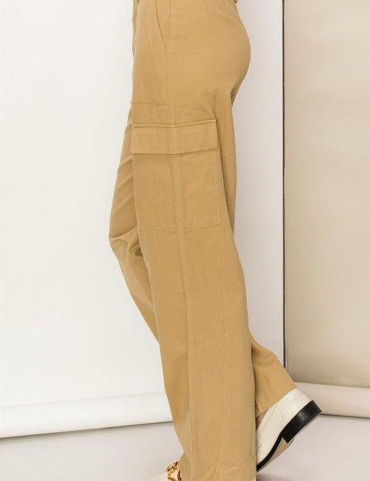 Weekend and Chill High Waist Cargo Pants - Sunday Golden