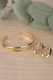 Oval Earring + Bracelet Set - Sunday Golden