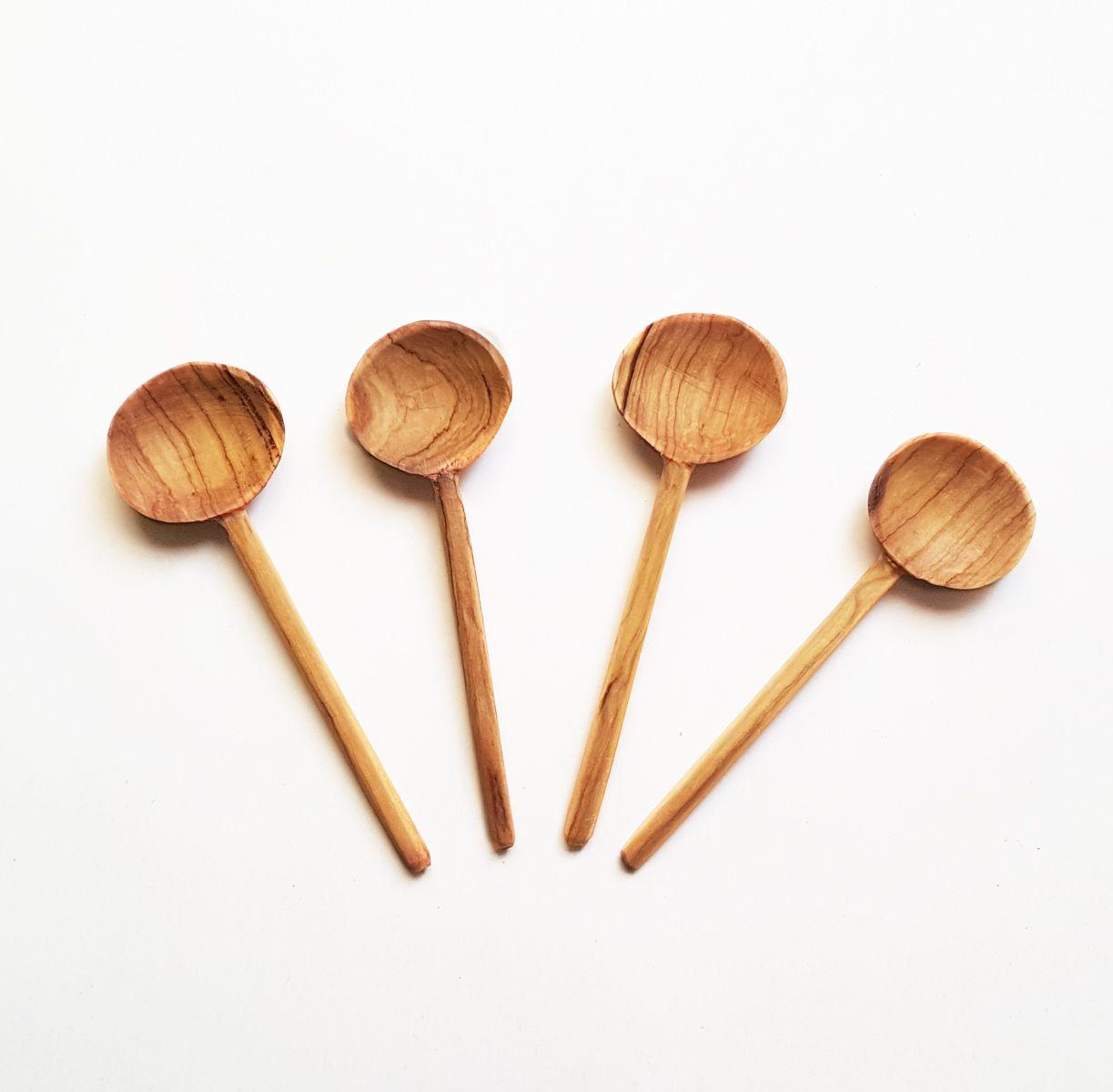 Olive Wood Coffee Spoon Set - Sunday Golden