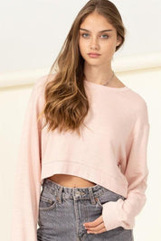 Soul Mate Drop Shoulder Cropped Sweatshirt - Sunday Golden