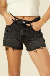 Dara Distressed Denim Shorts - Sunday Golden