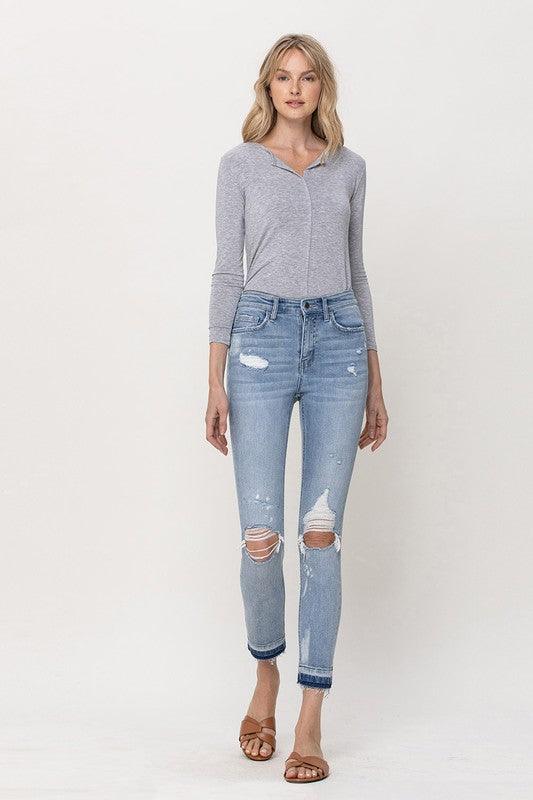 Mid Rise Crop Skinny Denim - Sunday Golden