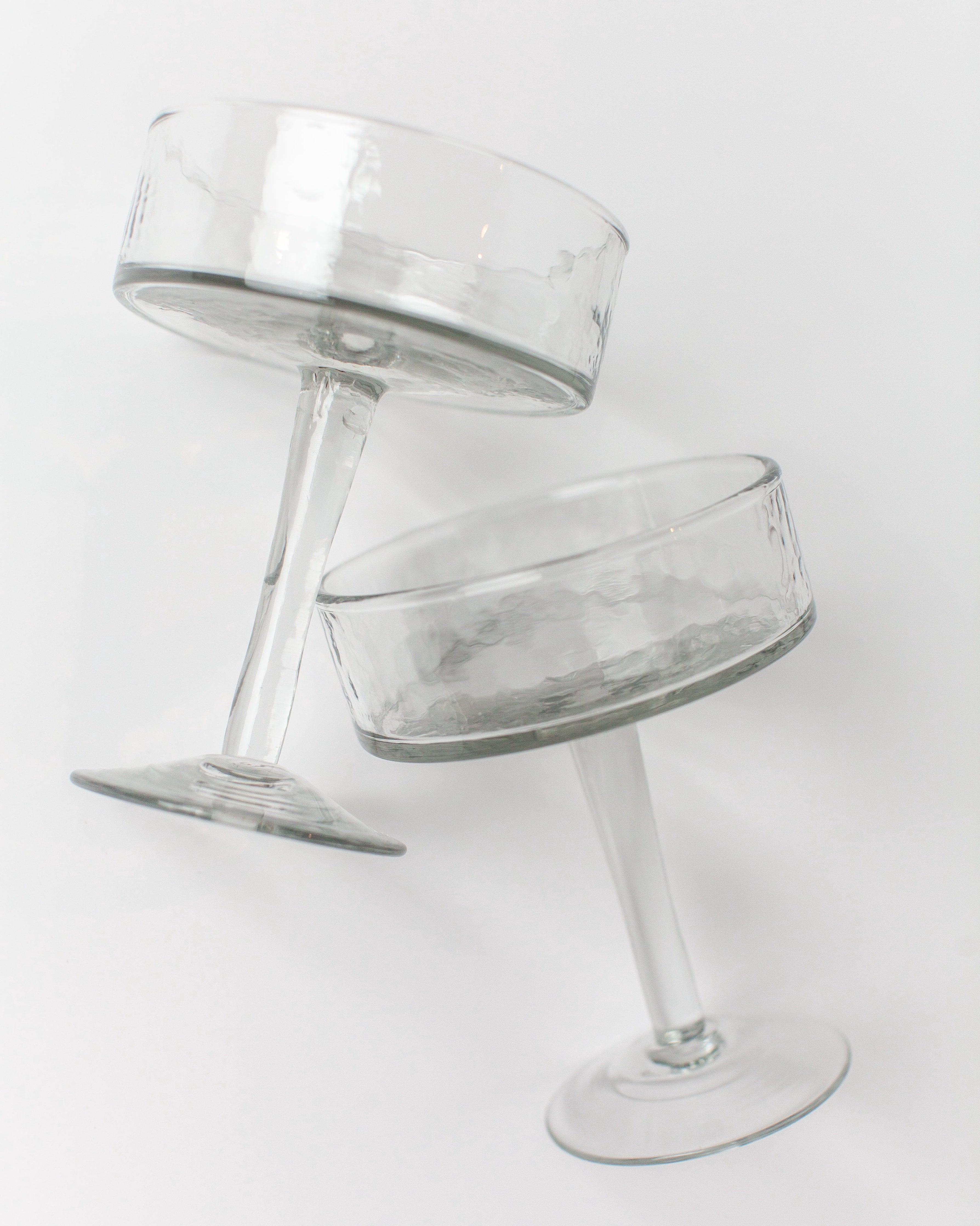 Handblown Hammered Coupe Cocktail Glass Set | 2 - Sunday Golden