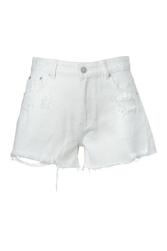 Distressed denim shorts - Sunday Golden