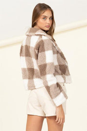 Lucky - Plaid Pattern Cozy Jacket - Sunday Golden