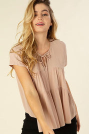 Luna - A line tiered Blouse - Sunday Golden