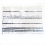 Aden Cotton Bath Mat. 24 x 36 inches.  Hand-spun Ethiopian cotton. woven from thick hand-spun cotton. natural. with grey. 