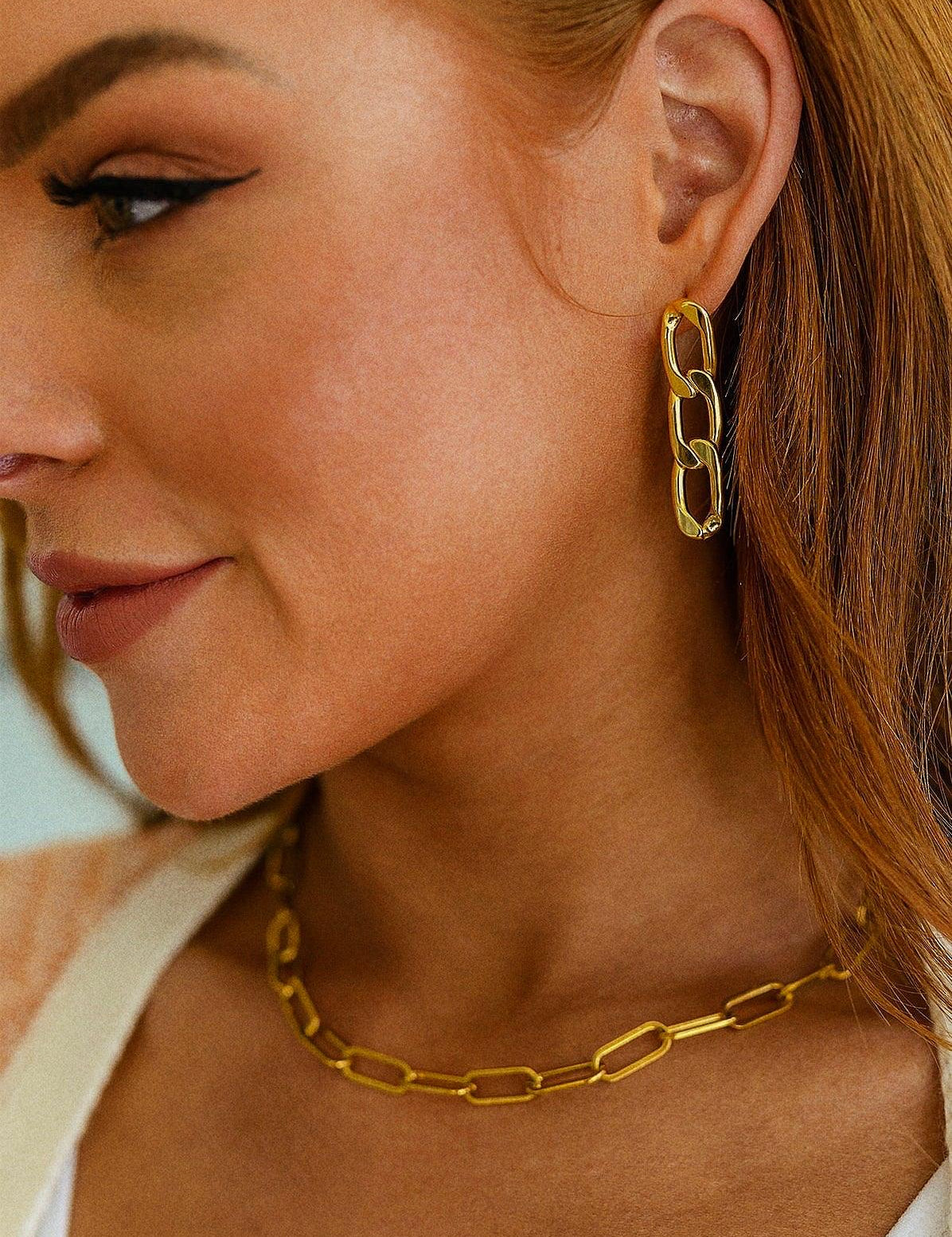 Linked Up Paperclip Earrings - Sunday Golden