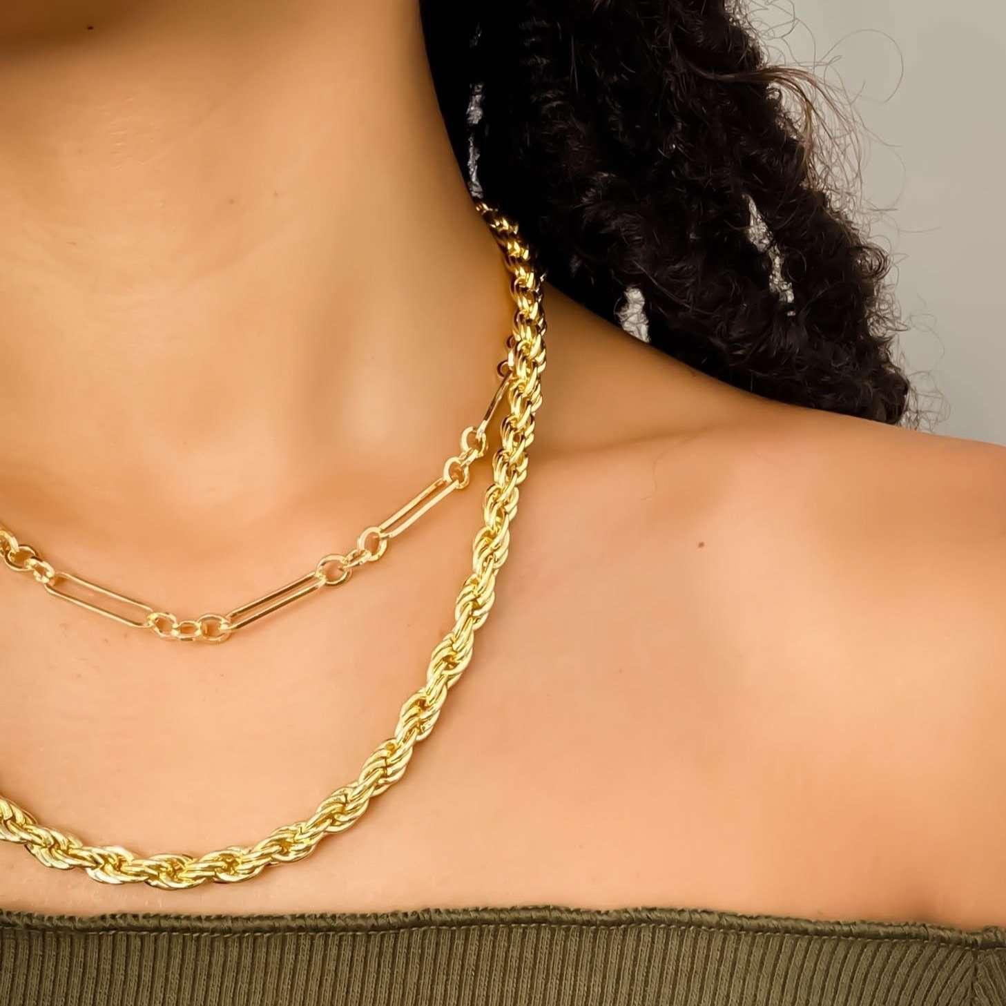 bold gold-filled chain link. 14k gold filled. layering necklace. 