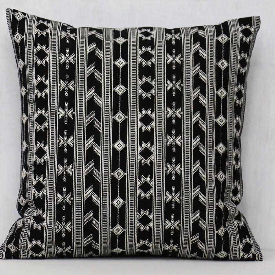 Black & White Aztec Print Pillow Cover - Sunday Golden