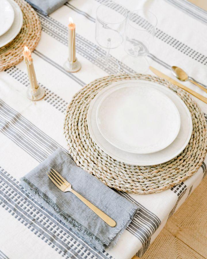 Stone Washed Linen Dinner Napkins - Sunday Golden