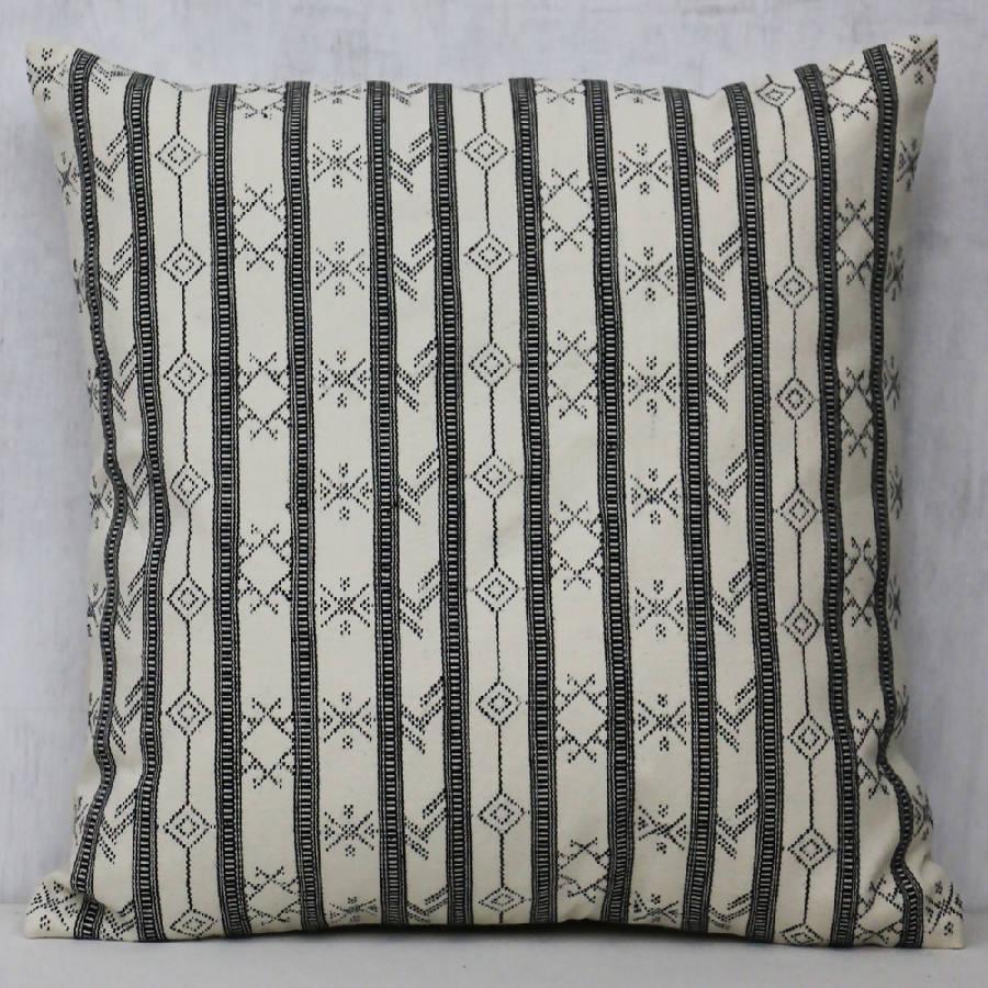 Black & White Aztec Print Pillow Cover - Sunday Golden